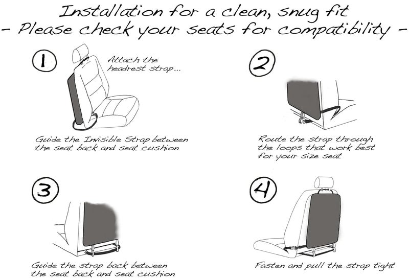 Tike Smart Luxury CleanEdge Kick Mat wMesh Pocket  Seat Back Protector and Seat Cover with Invisible Strap and Stiff Edging  GrayGrey 1 Mat - Image 4