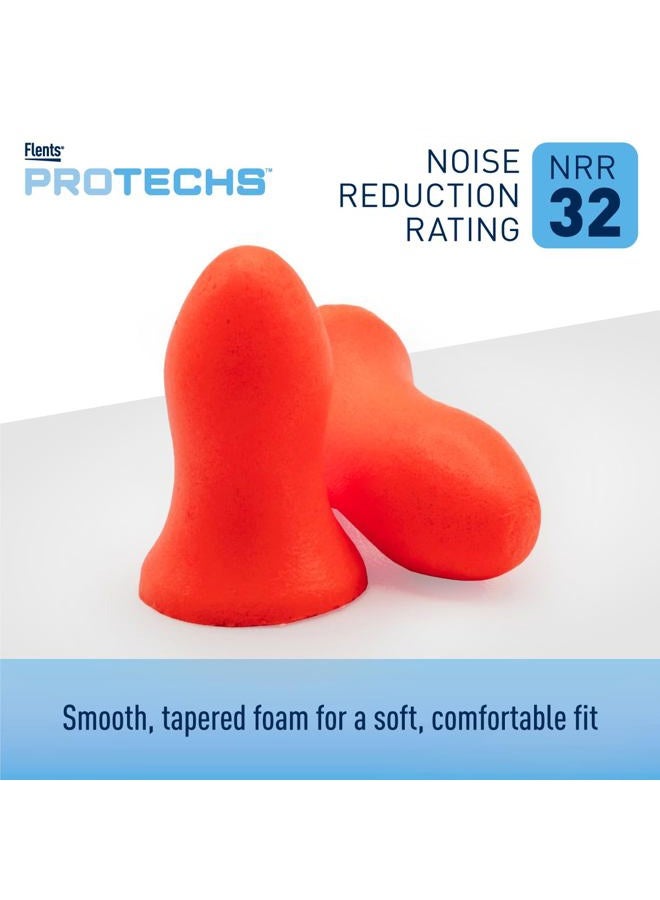 Flents Protechs Foam Ear Plugs, Contoured for Comfort, Ideal for Work with Loud Noise, Heavy Machinery, Construction, Studying & Traveling, NRR 32, Orange, Easy to Use, Made in The USA, 50 Pair - Image 4