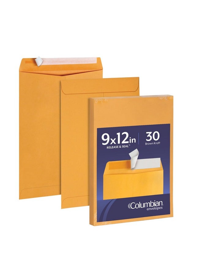 Columbian 9 X 12 Catalog Envelopes With Self Seal Closure 28 Lb Brown Kraft For Mailing Flat Letter Size Documents Or Photos 30 Per Pack (Colo401)  - Image 1