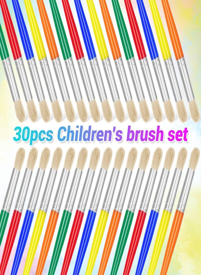 anezus 30Pcs Paint Brushes, Anezus Round Paint Brushes for Kids Classroom Toddlers Paint Brush Set for Touch Up Preschool Daycare Washable Acrylic Paint Pumpkin Painting - Image 3