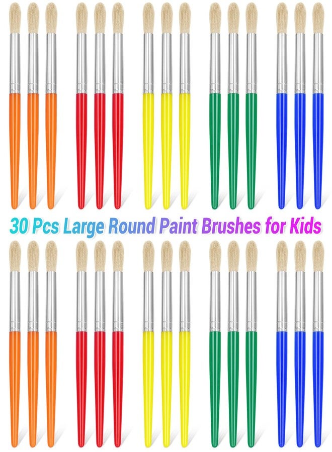 anezus 30Pcs Paint Brushes, Anezus Round Paint Brushes for Kids Classroom Toddlers Paint Brush Set for Touch Up Preschool Daycare Washable Acrylic Paint Pumpkin Painting - Image 1