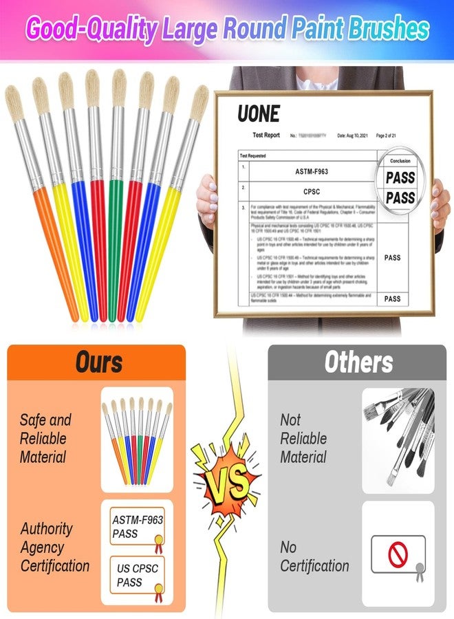 anezus 30Pcs Paint Brushes, Anezus Round Paint Brushes for Kids Classroom Toddlers Paint Brush Set for Touch Up Preschool Daycare Washable Acrylic Paint Pumpkin Painting - Image 2