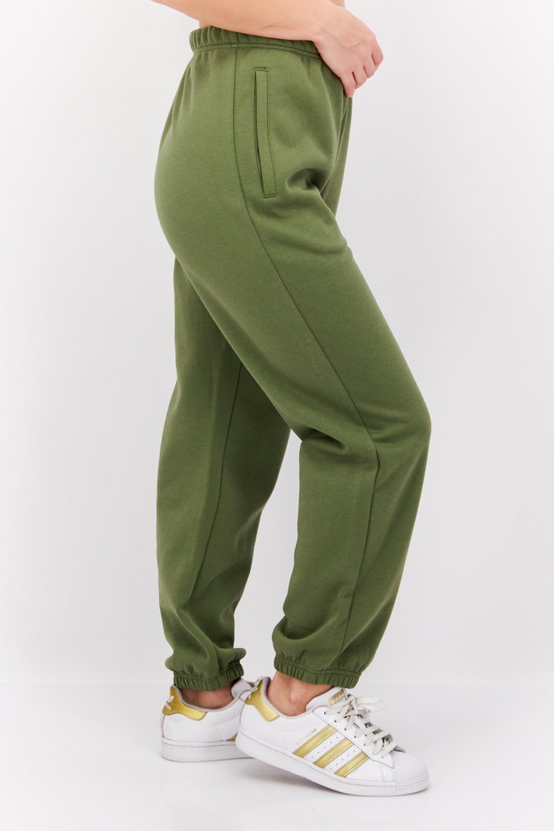 ESPRIT Women Brand Logo Joggers Pants, Olive - Image 4