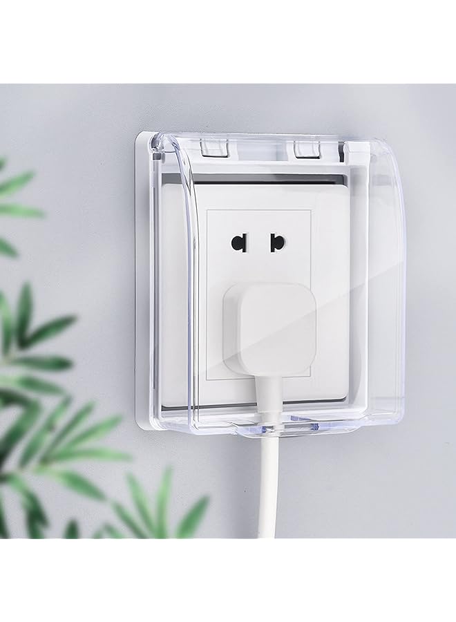 promass Wall Switch Socket Waterproof Cover, Dustproof Box Splash-Proof Box Wall Light Switch Socket Protection Box, Plastic Transparent, 2 Pcs - Image 1