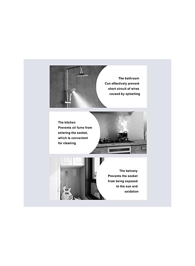 promass Wall Switch Socket Waterproof Cover, Dustproof Box Splash-Proof Box Wall Light Switch Socket Protection Box, Plastic Transparent, 2 Pcs - Image 4