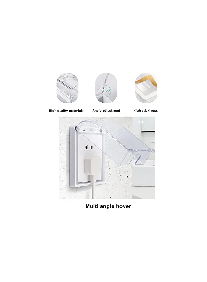 promass Wall Switch Socket Waterproof Cover, Dustproof Box Splash-Proof Box Wall Light Switch Socket Protection Box, Plastic Transparent, 2 Pcs - Image 3
