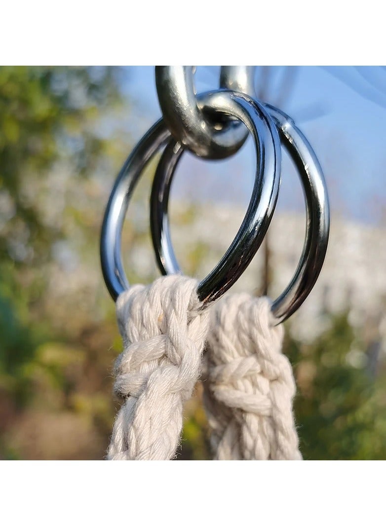 DubaiGallery أرجوحة شبكية مصنوعة يدويًا محبوكة للحديقة وغرفة النوم والشرفة والمبيت في الهواء الطلق وسرير أرجوحة للأطفال وأراجيح للكبار وكرسي أرجوحة معلق - Image 4