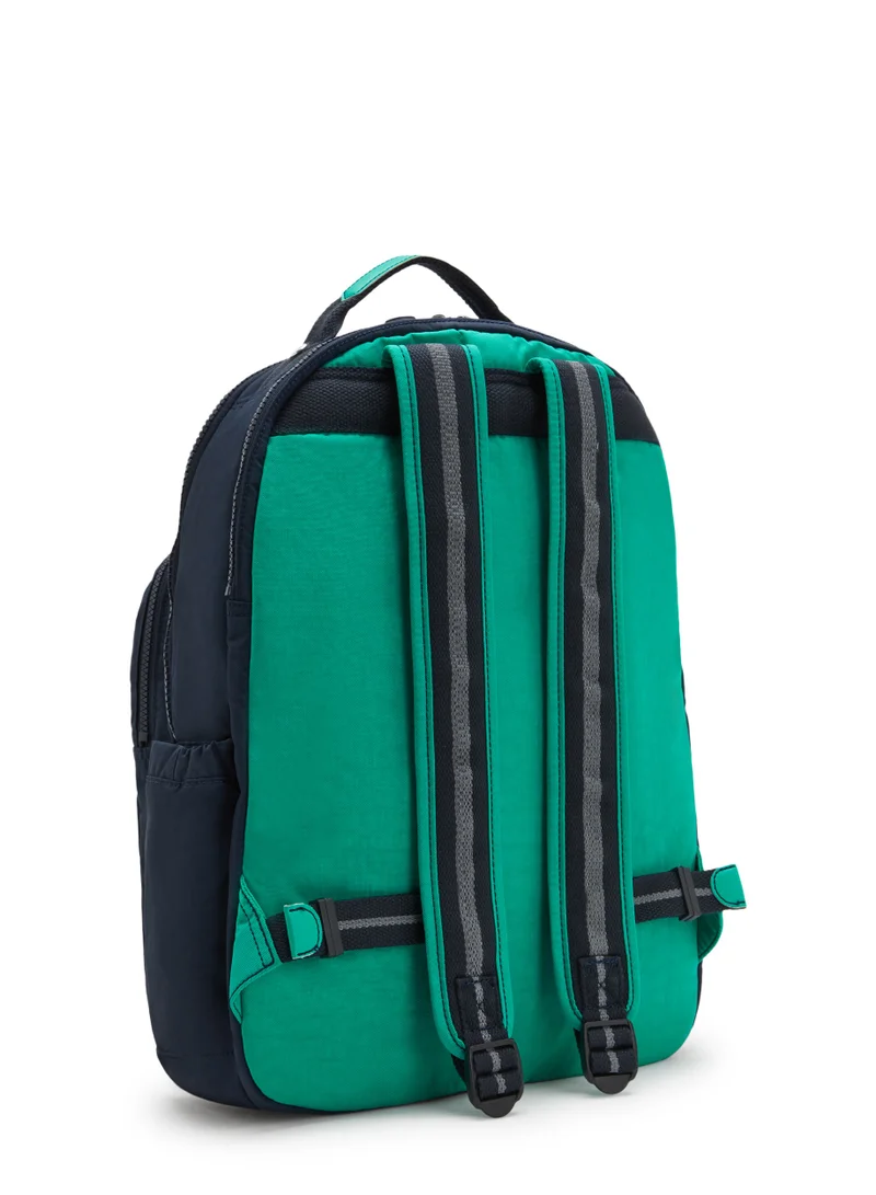 kipling Seoul Lap Large backpack (with laptop compartment) Blue Green Bl-I4275CD7