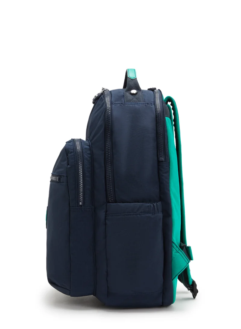 kipling Seoul Lap Large backpack (with laptop compartment) Blue Green Bl-I4275CD7