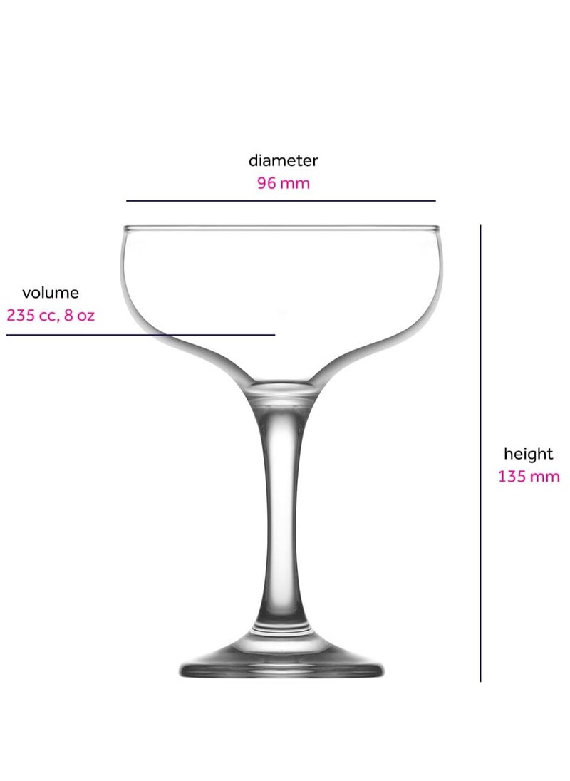 LAV - Misket 235cc Goblet Set of 6 – Elegant Drinking Glasses for Wine, Water, and Special Occasions - Image 1