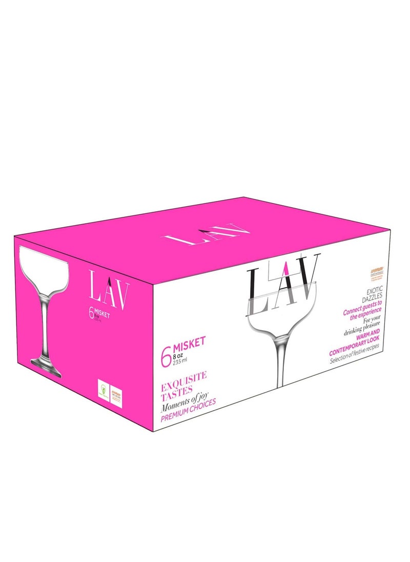 LAV Misket 235cc Goblet Set of 6 – Elegant Drinking Glasses for Wine, Water, and Special Occasions  - Image 3