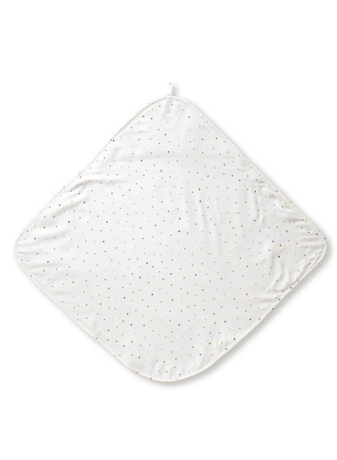 MakeMake Organics Organic Cotton Hooded Towel Baby Toddler GOTS Certified Organic Cotton Beach Poncho Towel Large Absorbent Non Toxic Neutral (Dotty, Diagonally 35"x35") - Image 4