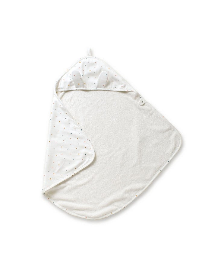 MakeMake Organics Organic Cotton Hooded Towel Baby Toddler GOTS Certified Organic Cotton Beach Poncho Towel Large Absorbent Non Toxic Neutral (Dotty, Diagonally 35"x35") - Image 3