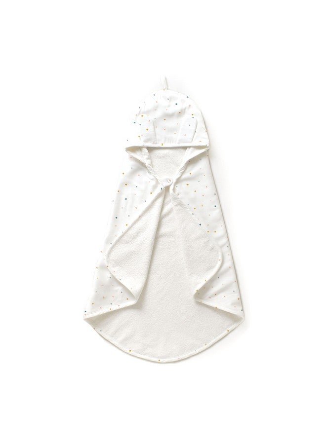 MakeMake Organics Organic Cotton Hooded Towel Baby Toddler GOTS Certified Organic Cotton Beach Poncho Towel Large Absorbent Non Toxic Neutral (Dotty, Diagonally 35"x35") - Image 1
