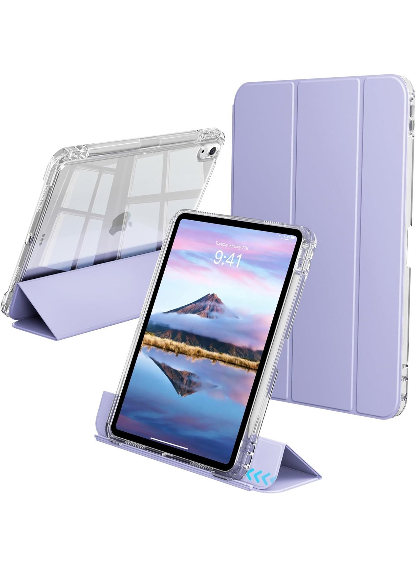 Detachable Case for iPad (A16) 11th 11 inch 2025 Gen iPad 11 Case/Case for iPad 10th Generation 10.9 Inch 2022 with Pencil Holder - 2-in-1 Removable Sliding Cover with Full Clear Back, Lanscape & Portrait Angle Cover for iPad 2022 Model A2696 A2757 A2777 10th Gen 10.9 Inch/iPad 11th Gen 11" 2025 A3354, A3355, A3356