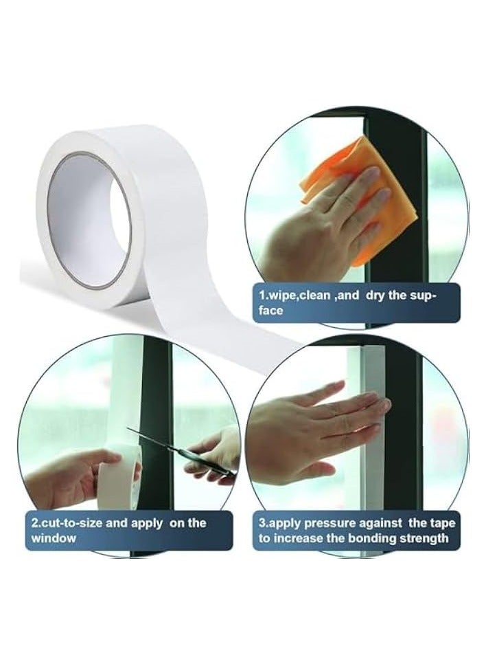 erorex 2Pack Window Sealing Tape, 2inch x 32.8ft Strong Self-Adhesive Sealing Tape for Doors and Windows Waterproof Sealant Strip for Keeping Out Cold Air Dust Rain Smog (White+Silvery) - Image 2