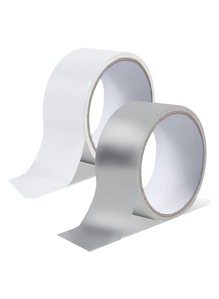 erorex 2Pack Window Sealing Tape, 2inch x 32.8ft Strong Self-Adhesive Sealing Tape for Doors and Windows Waterproof Sealant Strip for Keeping Out Cold Air Dust Rain Smog (White+Silvery) - Image 1