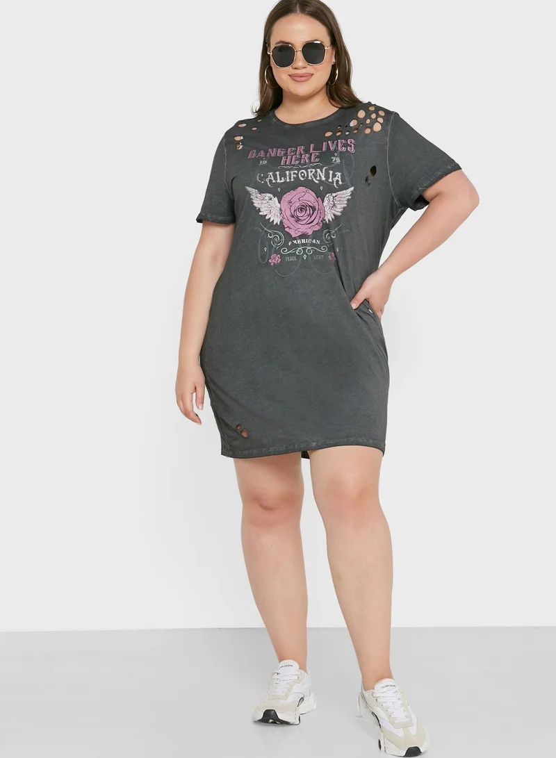 Forever 21 Plus Graphic T-Shirt Dress