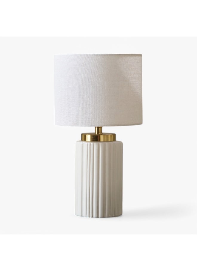 Home Box - Emzie Ceramic Table Lamp with Linen Shade - 38.5 cm - Image 1