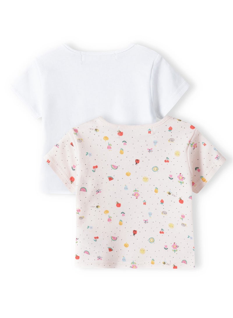 MINOTI 2-Pack Baby Girl T-Shirts with Shoulder Snaps - Image 2
