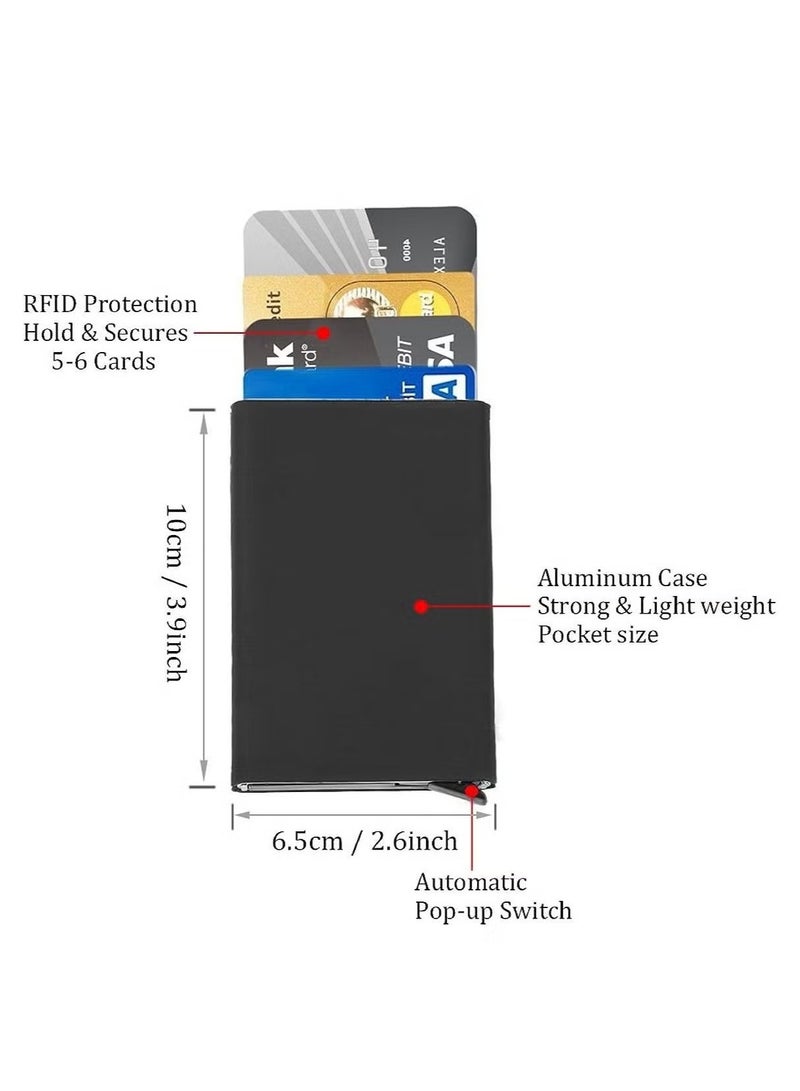 Credit card holder wallet with RFID protection, one click slides out 6 cards  - Image 5