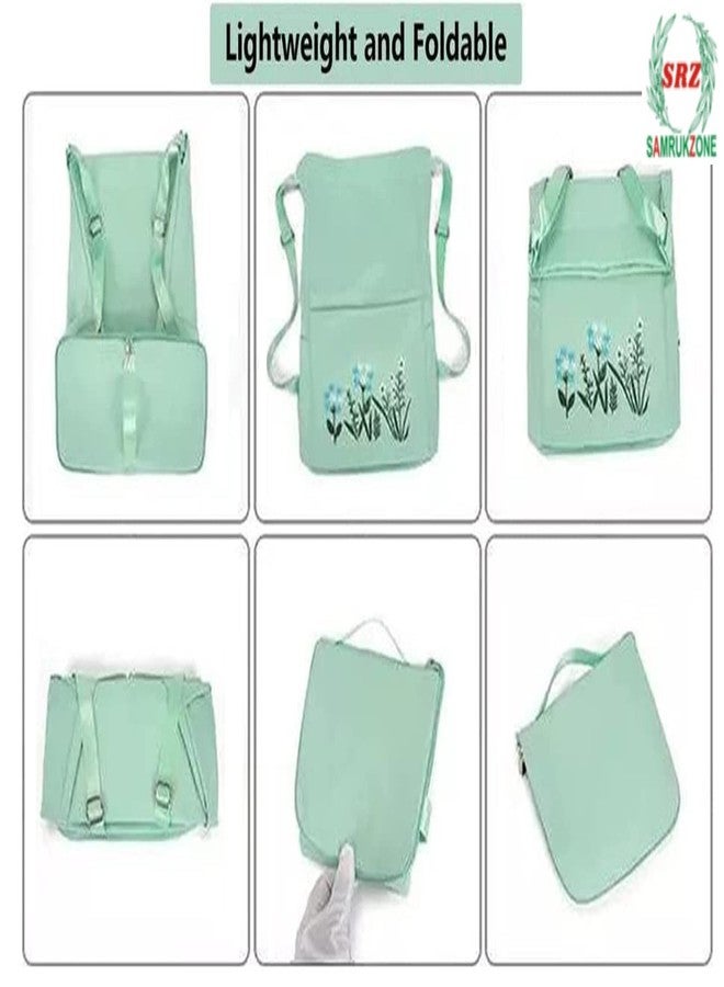 SAMRUKZONE SRZ School Bag College Bag Backpack for women Travel bag Polyester Trendy Stylish Backpack Drawstring Embroidery (BLUEISH GREY) - Image 5
