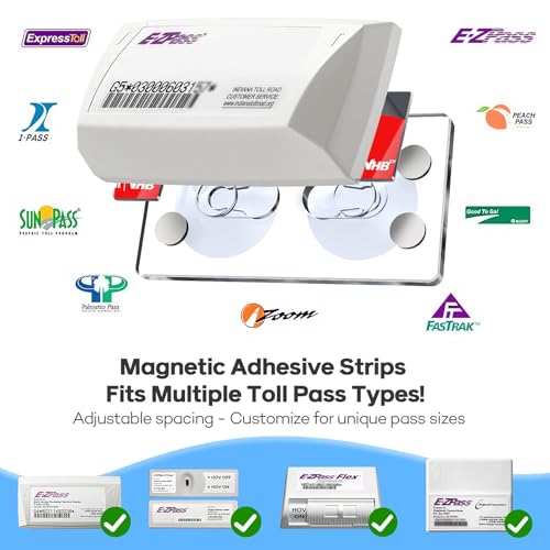 ESVNE Magnetic EZ Pass Holder for Windshield – EZPass Holder with Strong Suction Cup Mount & Ultra Secure Neodymium Magnets – Universal Fit for EZ Pass Mini, IPass, SunPass & Most US Toll Tags - Image 3