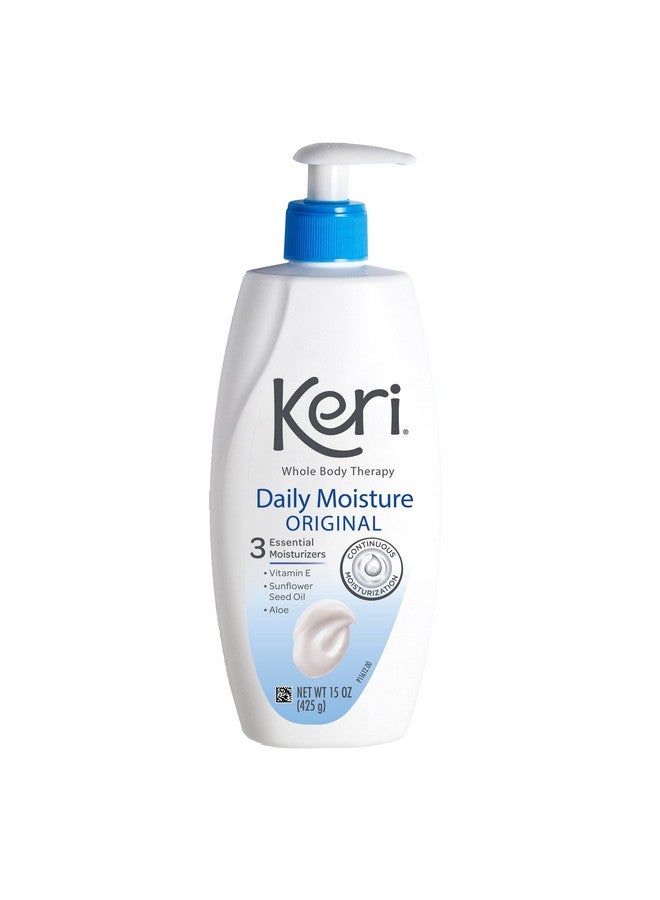 Keri Whole Body Therapy Original, Continuous Moisturization, 3 Essential Moisturizers (Vitamin E, Aloe and Sunflower Seed Oil), 15 oz Pump - Image 1