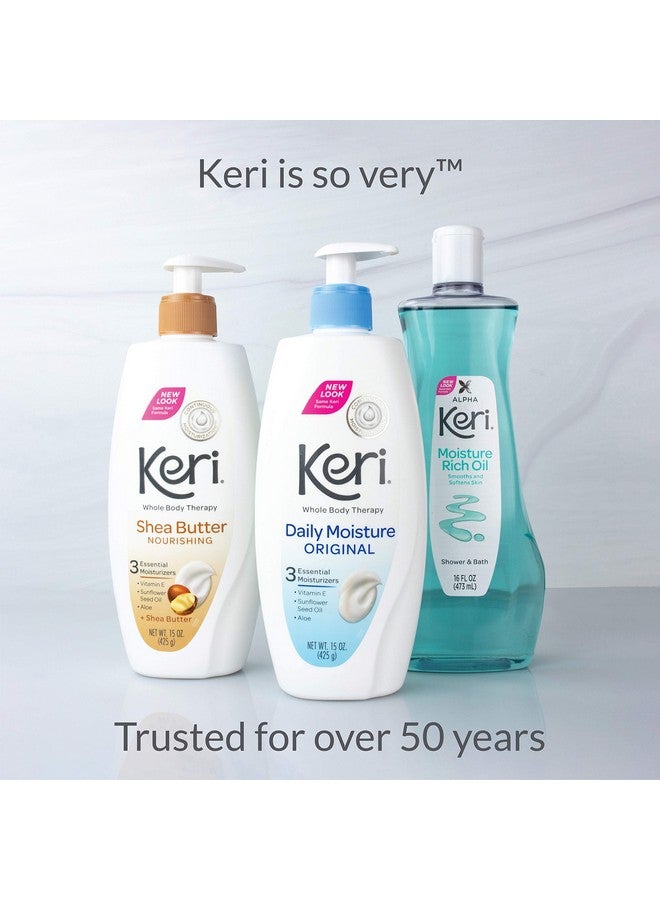 Keri Whole Body Therapy Original, Continuous Moisturization, 3 Essential Moisturizers (Vitamin E, Aloe and Sunflower Seed Oil), 15 oz Pump - Image 5