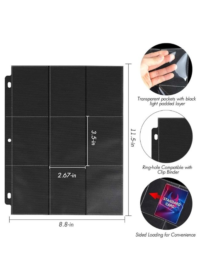 POKONBOY - 900 Pockets Trading Baseball Card Sleeves Binder, 50 Pages Double-Sided Protector Sports Card Binder Fit for MTG YU-GI-OH Cards, Football Cards, Game Cards, Standard Sized Cards for 3-Ring Binder - Image 1