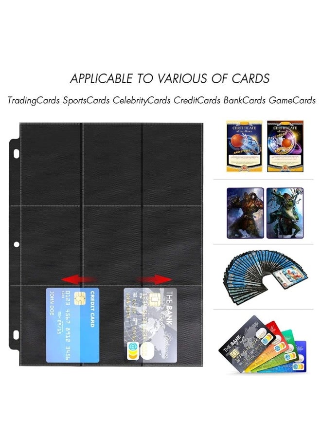 POKONBOY - 900 Pockets Trading Baseball Card Sleeves Binder, 50 Pages Double-Sided Protector Sports Card Binder Fit for MTG YU-GI-OH Cards, Football Cards, Game Cards, Standard Sized Cards for 3-Ring Binder - Image 1