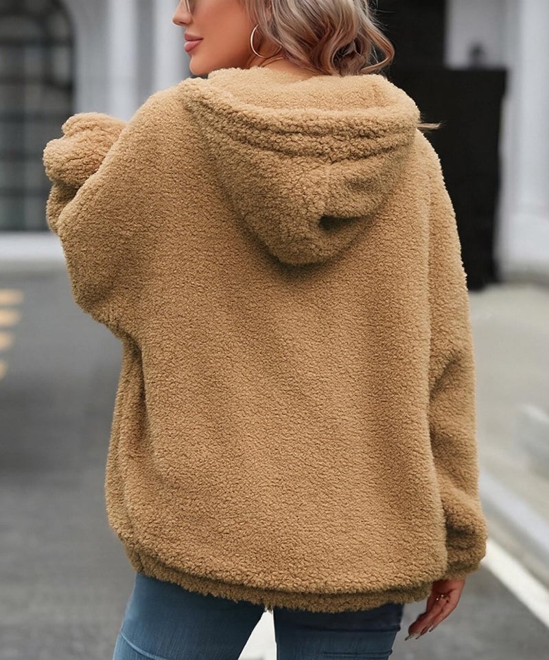 LUKYCILD Womens Western Aztec Print Zip up Hoodies Sweatshirt Sherpa Fleece Jacket Coat with Pockets Casual Warm Outwear - Image 4
