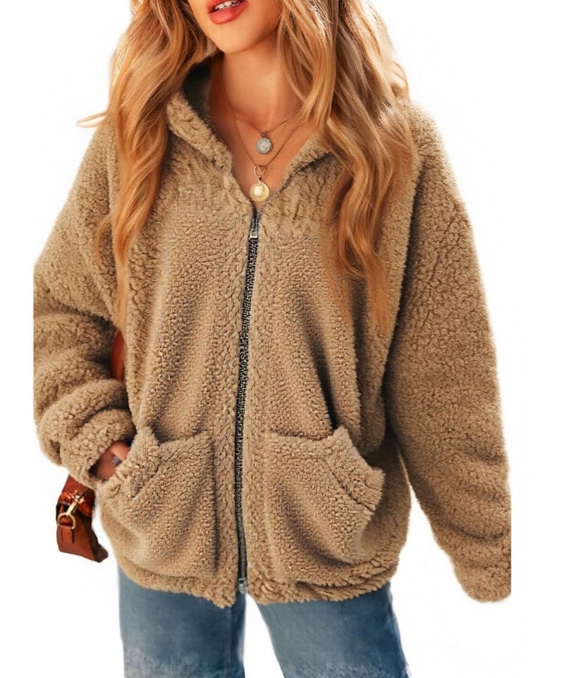 LUKYCILD Womens Western Aztec Print Zip up Hoodies Sweatshirt Sherpa Fleece Jacket Coat with Pockets Casual Warm Outwear - Image 2