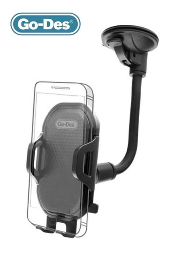 جو-ديز حامل مرن للزجاج الأمامي للسيارة GD-HD651 حامل هاتف للسيارة يدور 360 درجة بذراع طويل للزجاج الأمامي - Image 1