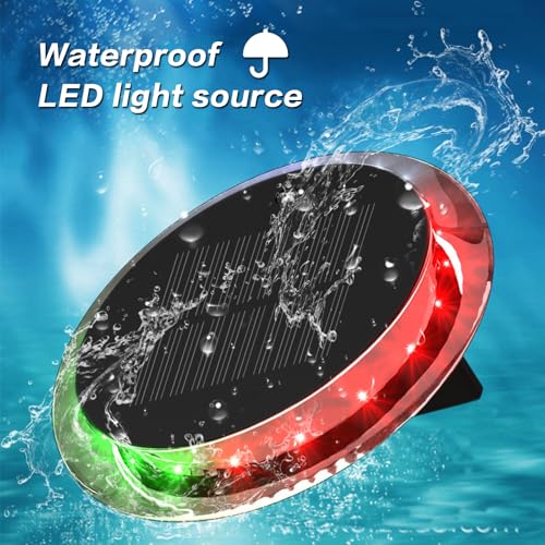 AMOMD Outdoor LED Navigation Lights 6 Modes Multifunctional IP67 Waterproof Solar Charging Positioning Lighting for Sea Marine Vessels Yachts Docks Boats Pontoon - Image 5