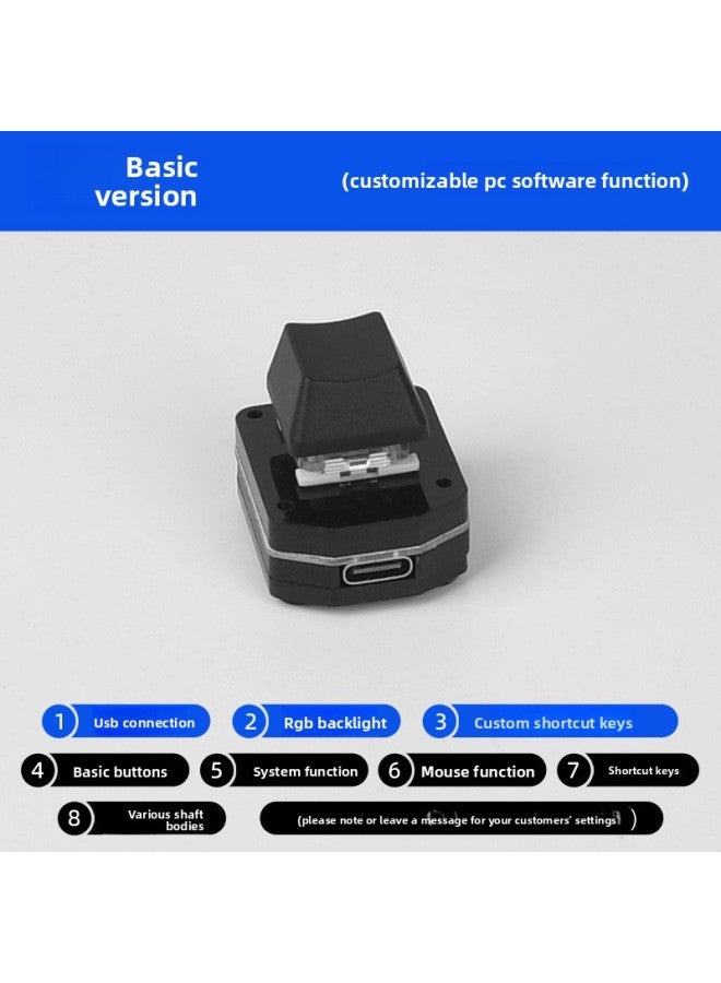 USB Custom Mechanical Small Keyboard Keyboard Macro Programmable Shortcut Key One Key Password Game Auxiliary 1 Key No