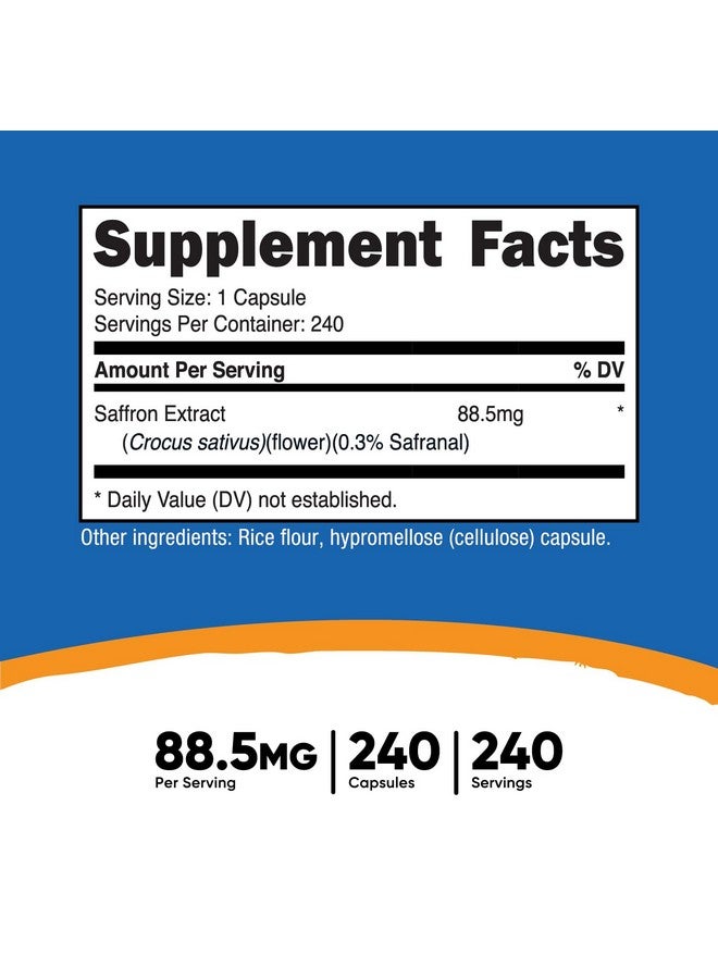 مستخلص الزعفران من نيوتريكوست، 88.5 ملغ، 240 كبسولة - كبسولات نباتية، غير معدلة وراثيًا، وخالية من الغلوتين - Image 2