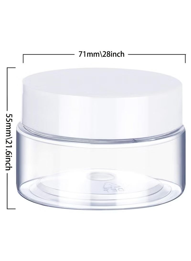 12 × 150 مل برطمانات بلاستيكية حاوية تخزين مستحضرات التجميل البلاستيكية الشفافة والمانعة للتسرب مع غطاء شفاف للسفر والمكياج وظلال العيون والأظافر والبودرة والتلميع والمجوهرات. - Image 2