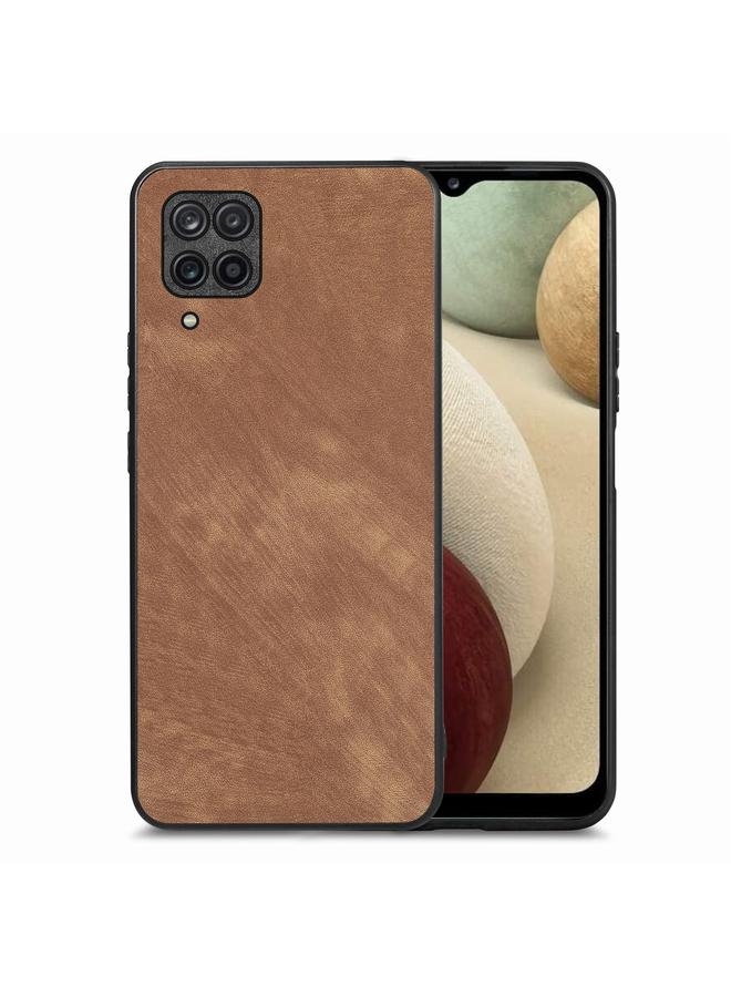S-TOP Case For Samsung Galaxy A12 Vintage Leather PC Back Cover Phone Case - Image 1