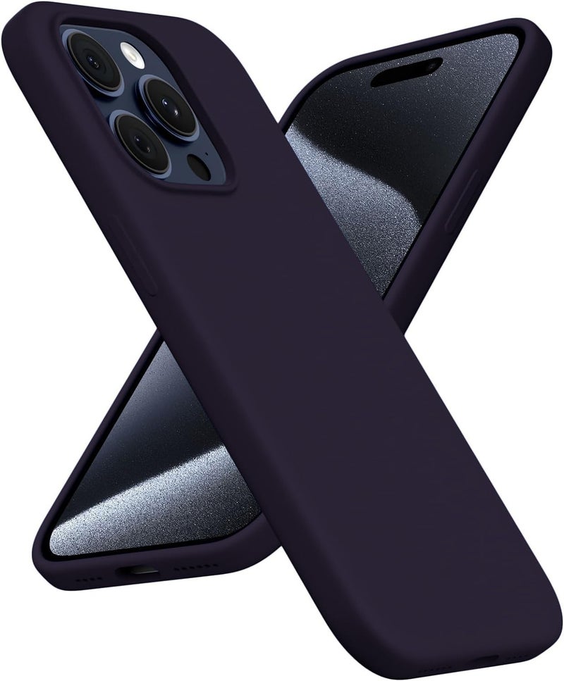 DIZORO Compatible for iPhone 15 Pro Max Case 6.7, Slim Liquid Silicone 3 Layers Full Covered Soft Gel Rubber Phone Case Protective Cover 6.7 Inch - Deep Purple - Image 5