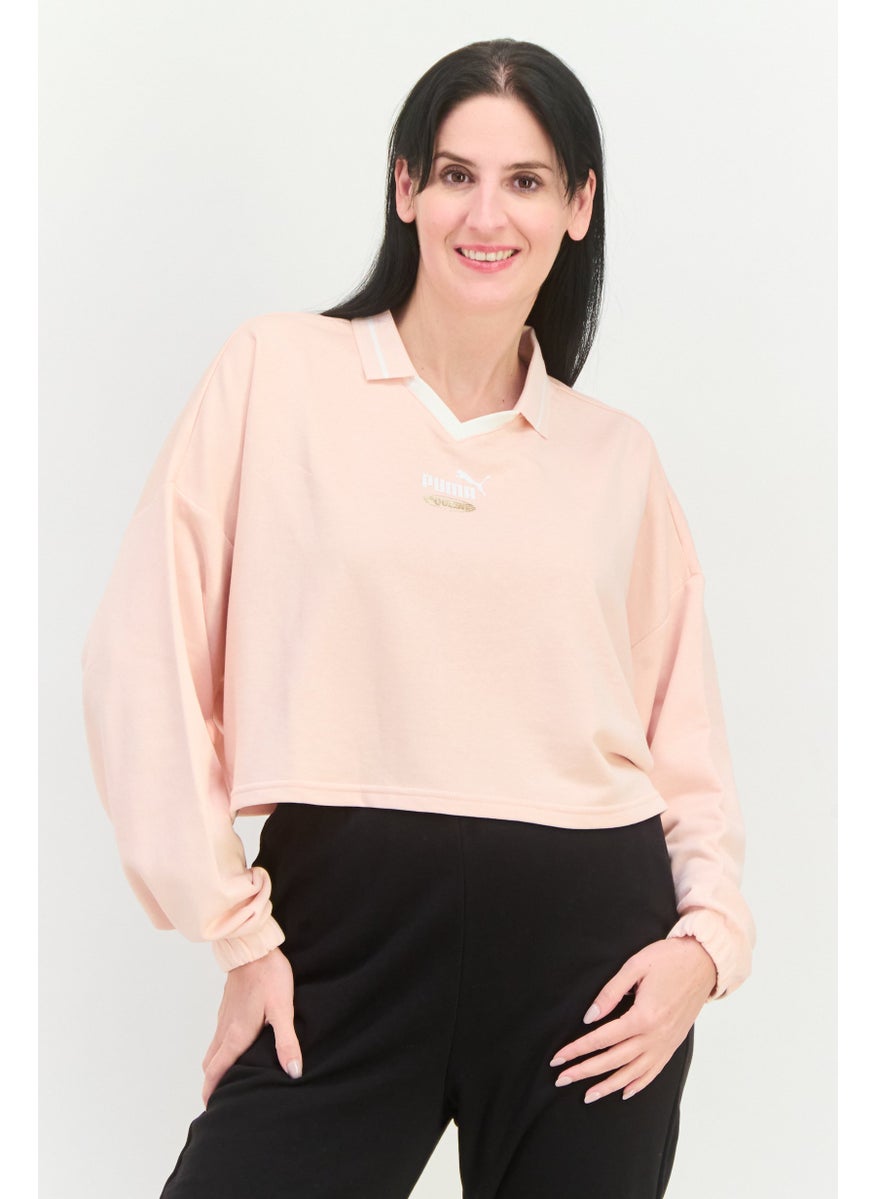 PUMA Women Sportswear Fit Long Sleeves Outdoor Crop Sweatshirt, Pink  - Image 1