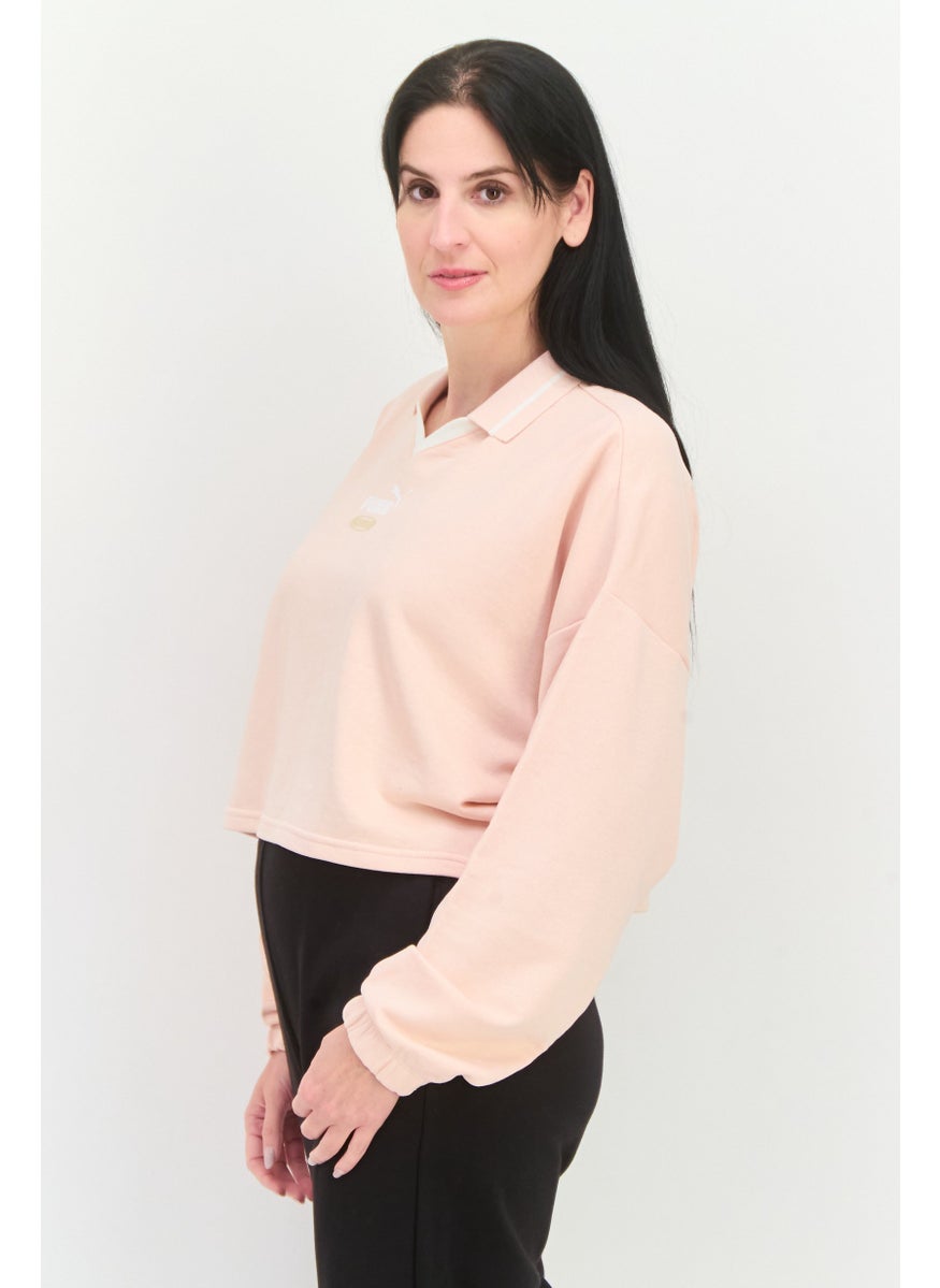 PUMA Women Sportswear Fit Long Sleeves Outdoor Crop Sweatshirt, Pink  - Image 3