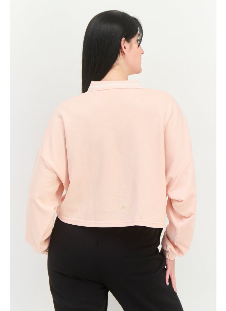 PUMA Women Sportswear Fit Long Sleeves Outdoor Crop Sweatshirt, Pink  - Image 2