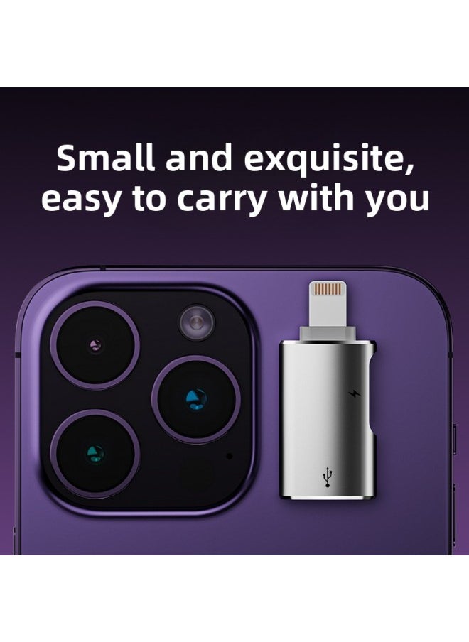 Generic - Applicable Lightning To USB3.0OTG Adapter For AppleMobile Phone Tablet USB Disk Mouse Keyboard-Interface Form:Silver Bag (For AppleTo USB C Charging) - Image 1