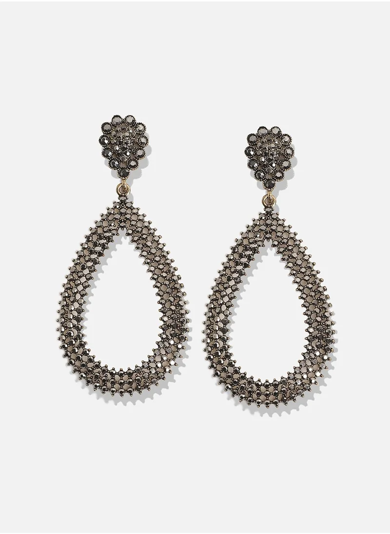 SOHI Maxi Intricate Antique Teardrop Drop Earrings