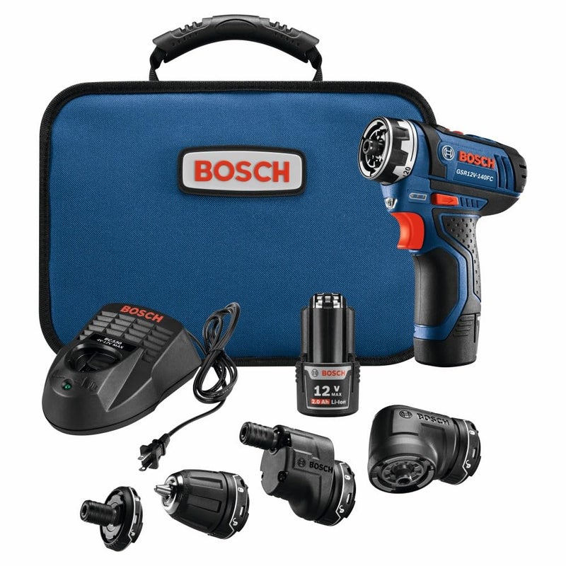 Bosch GSR12V-140FCB22 12V Max Drill/Driver with 5-In-1 FlexiclickÂ® System and (2) 2.0 Ah Batteries - Image 1