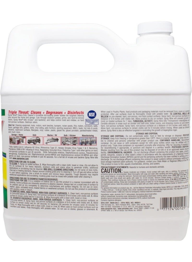 Spray Nine 26801 Heavy Duty Cleaner, Degreaser & Disinfectant, Citrus Scent, Indoor & Outdoor Cleaner for Kitchens, Bathrooms, Yard Equipment Automotive & Industrial 1 Gallon (Pack of 1) - Image 4