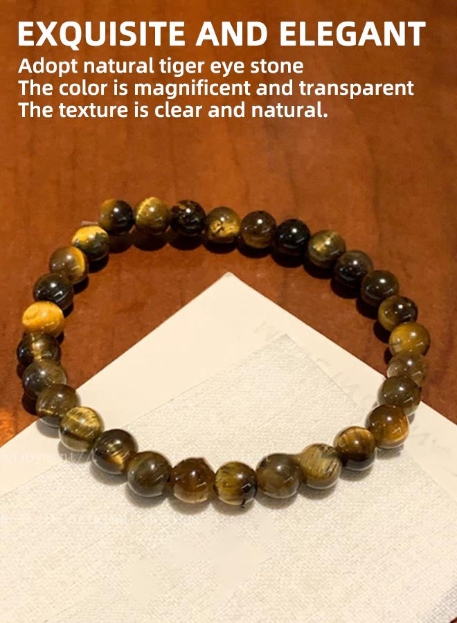 مجموعة أساور عين النمر (3 قطع). عين النمر: يُحسّن صفاء الذهن والثقة بالنفس. مجوهرات كريستال روحية، مجوهرات حجر الحارس، هدية مناسبة للرجال والنساء. - Image 2