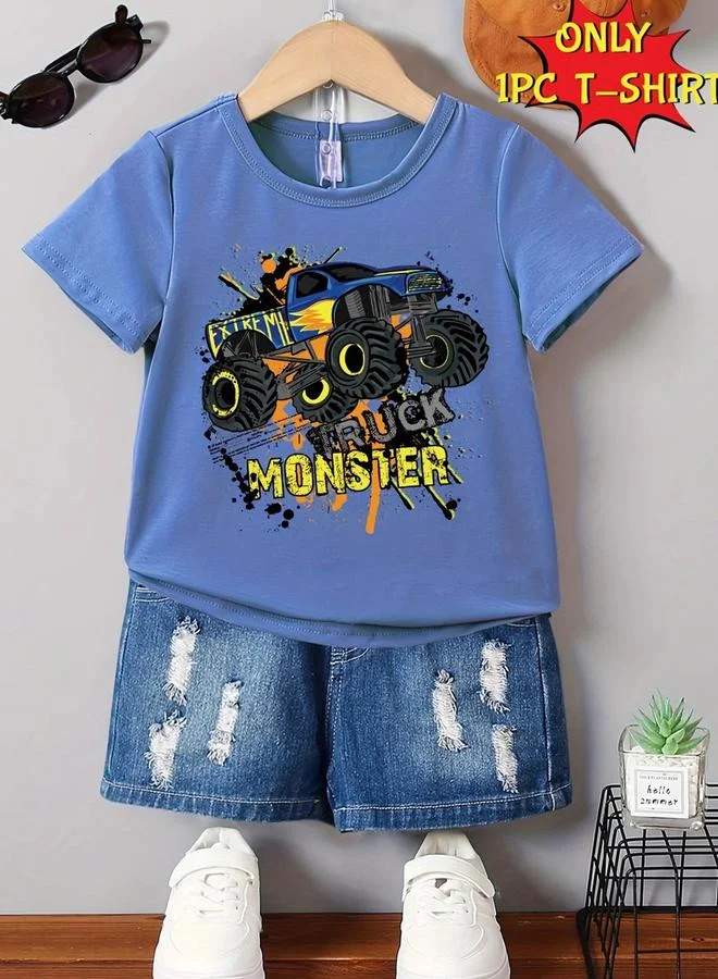 تايك تو Take Two Boys Blue Graphic Monster Truck T-Shirt