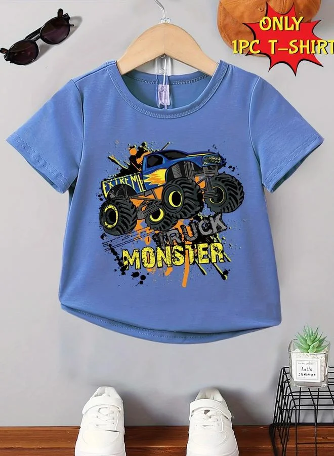 تايك تو Take Two Boys Blue Graphic Monster Truck T-Shirt